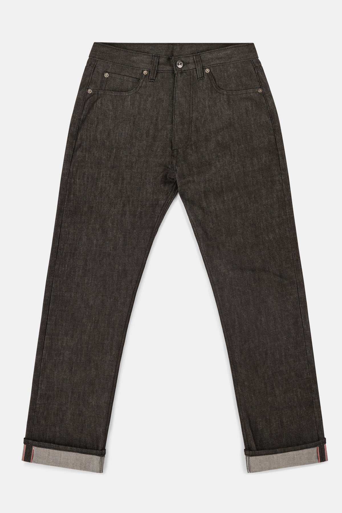Barry Slim Selvedge Denim Five Pocket Jeans - Black Raw Denim