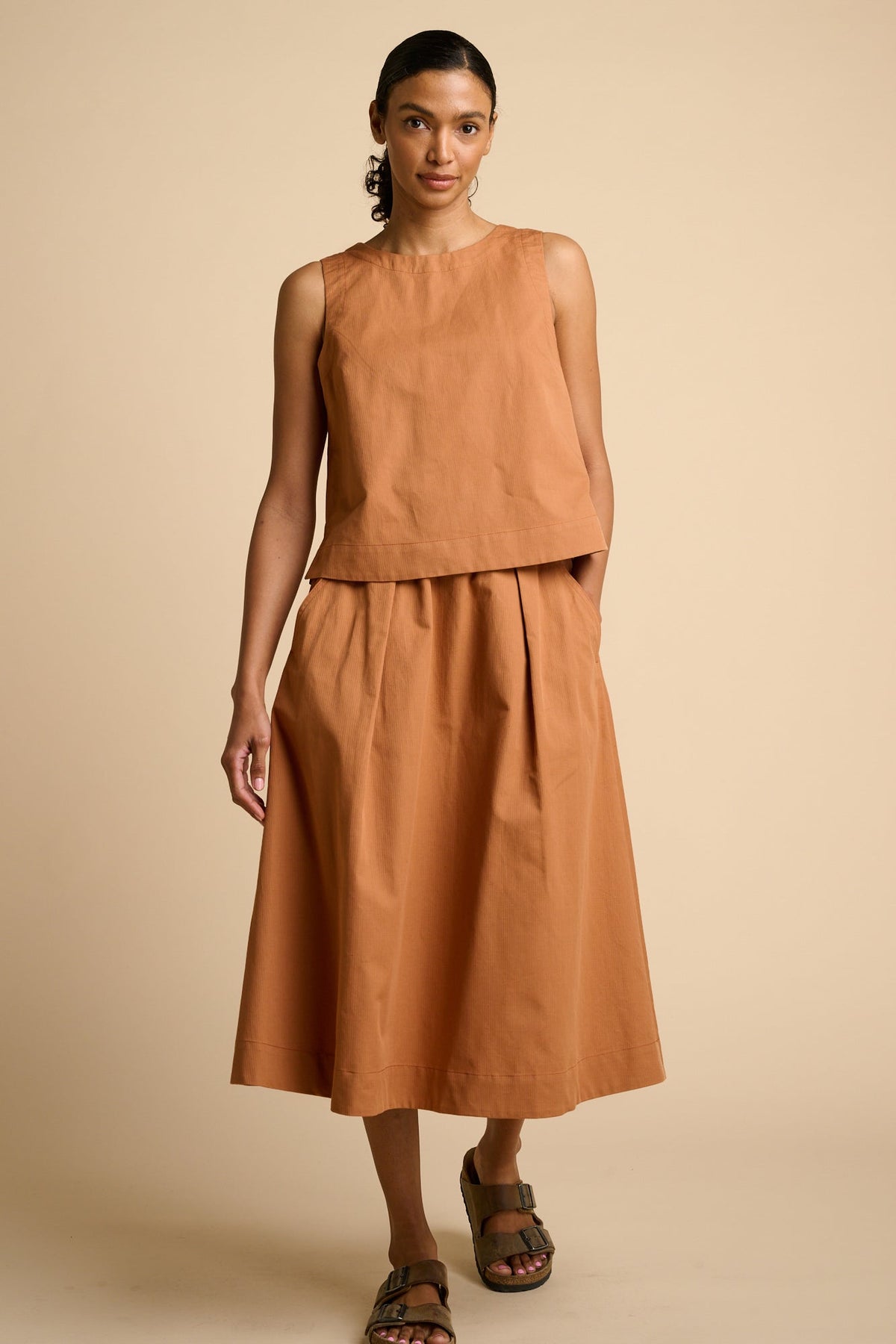 Lottie Full Cotton Hemp Skirt - Light Cinnamon