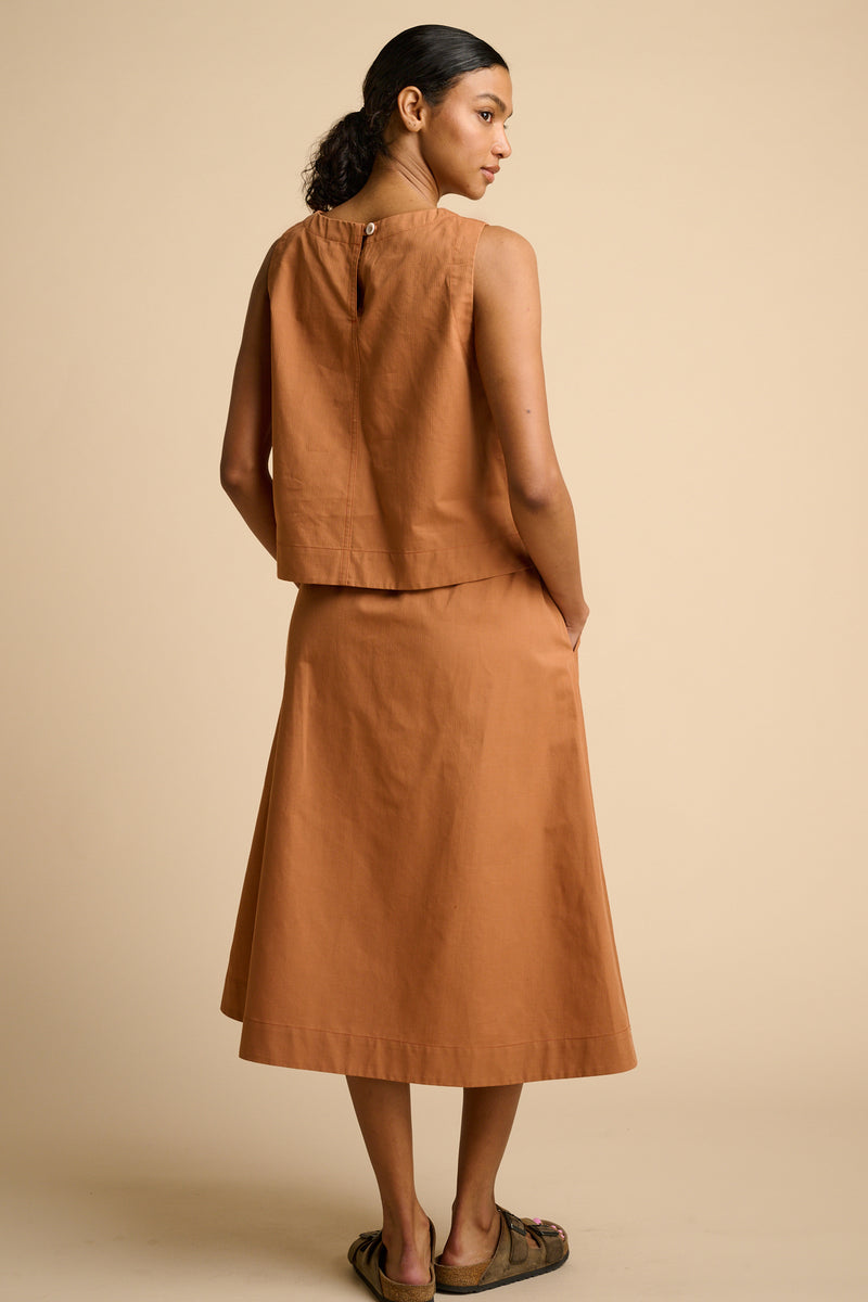 Lottie Full Cotton Hemp Skirt - Light Cinnamon