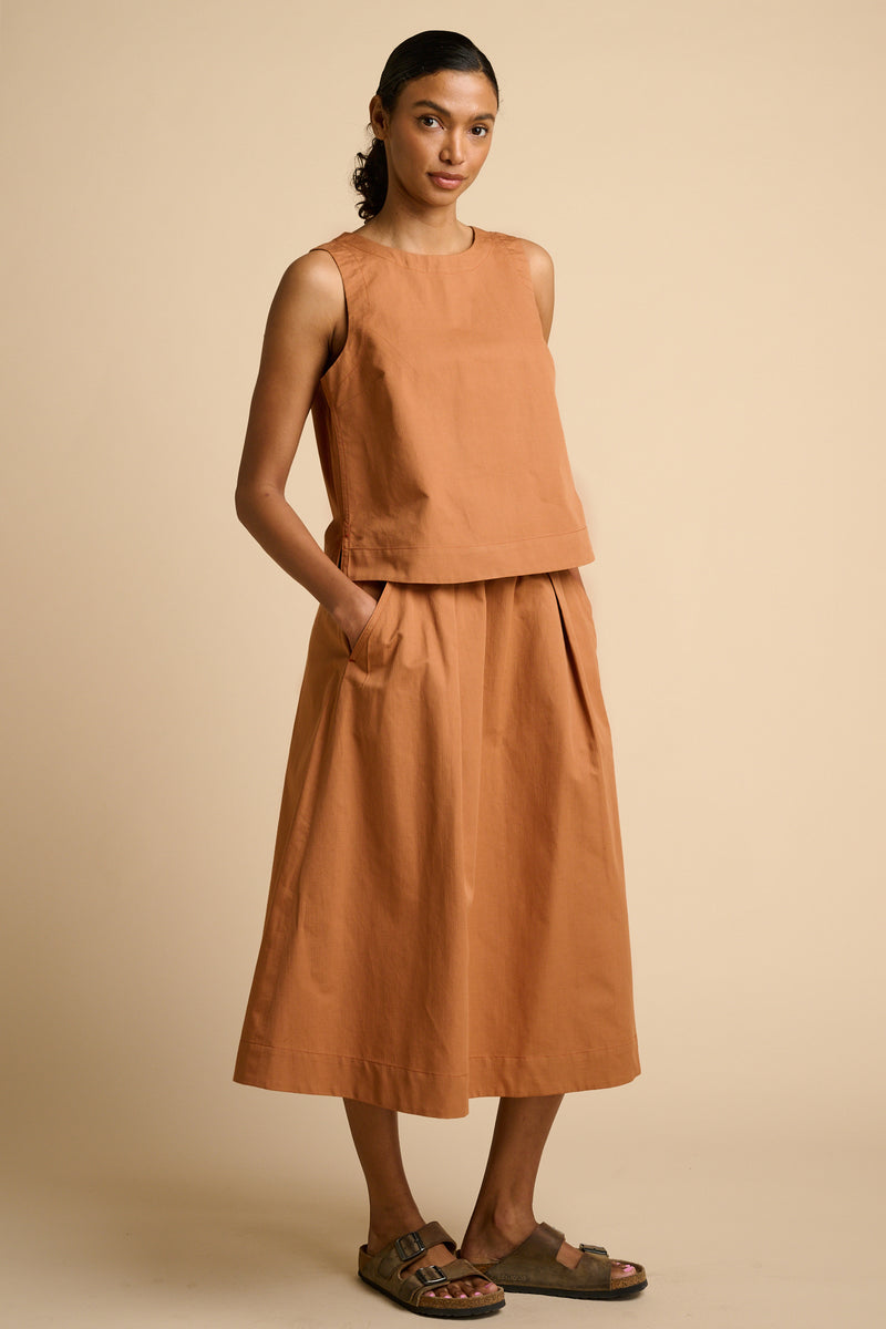 Lottie Full Cotton Hemp Skirt - Light Cinnamon