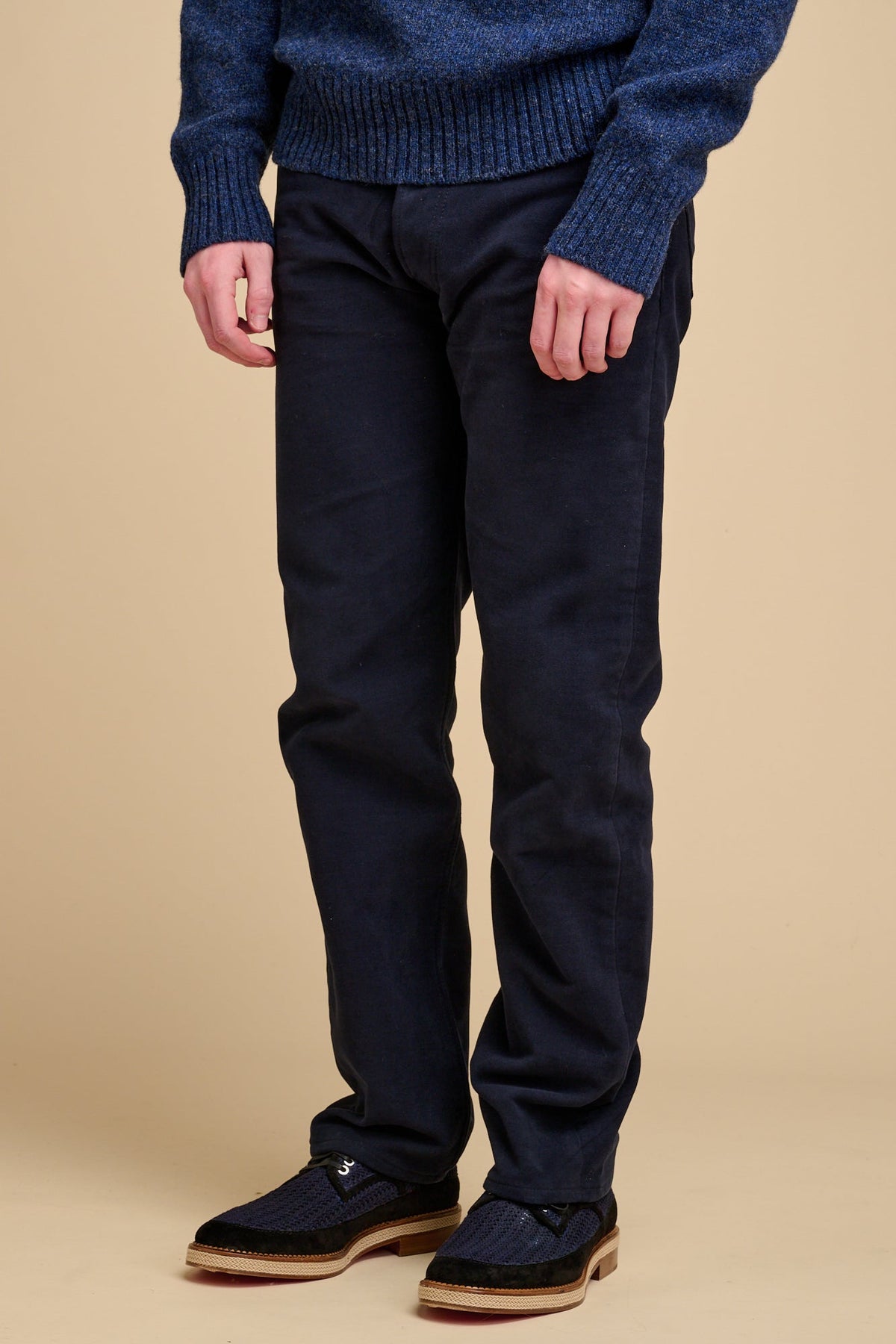 Arran Loose Fit Moleskin Jean - Navy