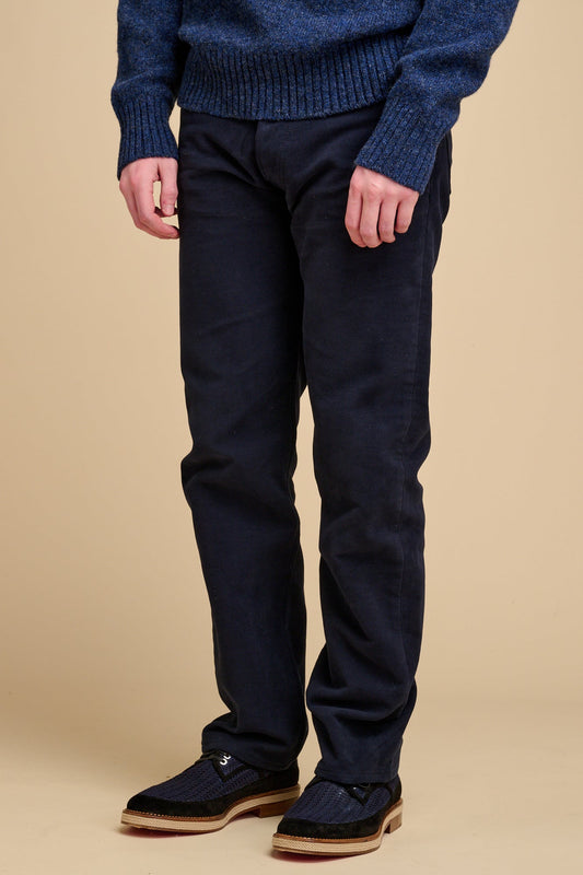 Arran Loose Fit Moleskin Jean - Navy