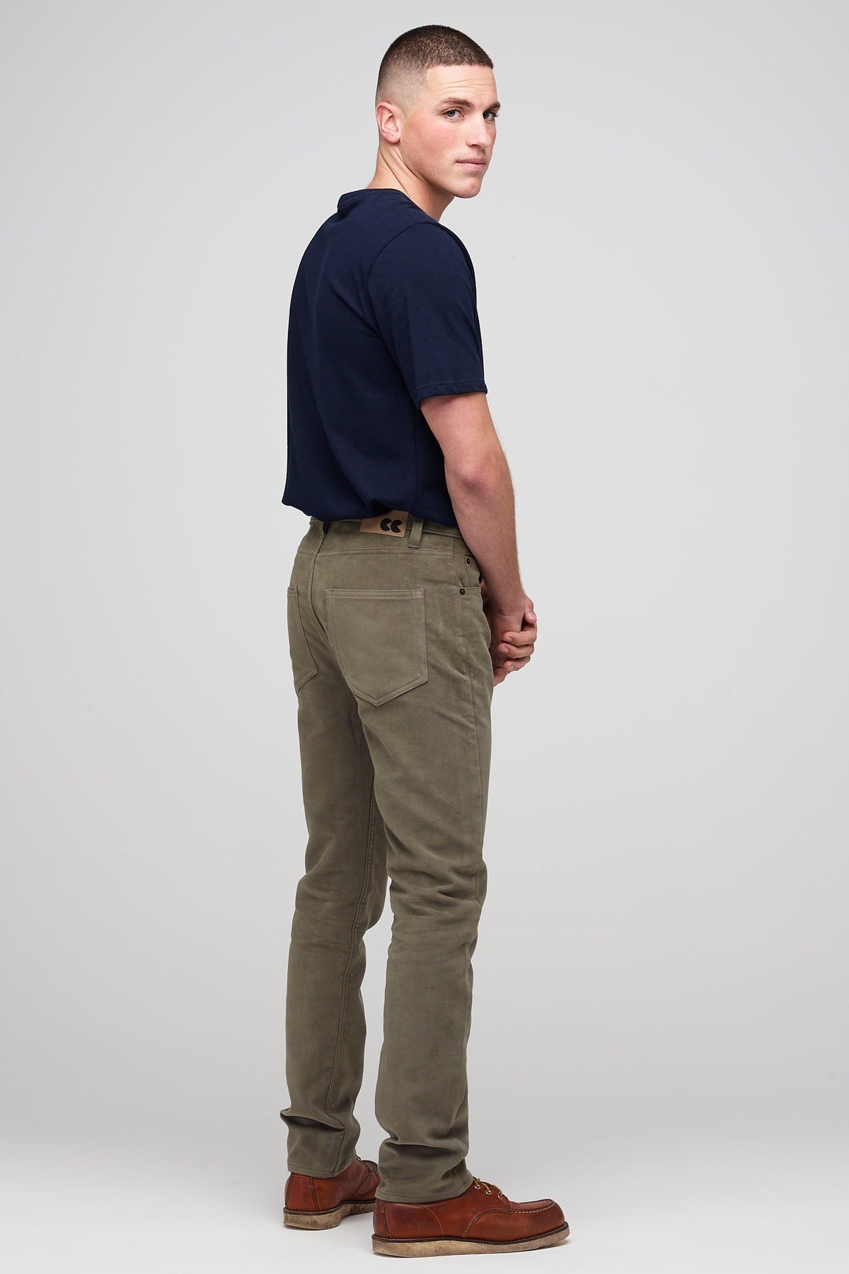 Barry Slim Moleskin Five Pocket Jeans - Olive