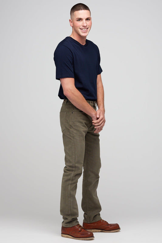 Barry Slim Moleskin Five Pocket Jeans - Olive