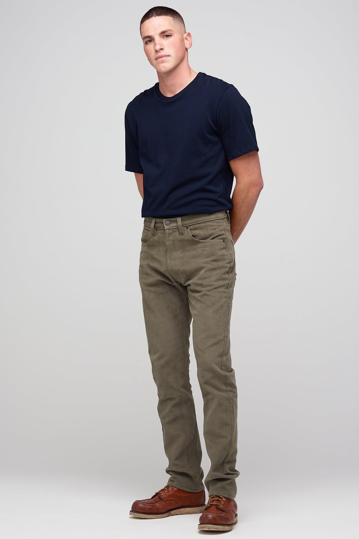 Barry Slim Moleskin Five Pocket Jeans - Olive