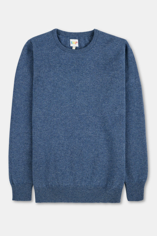 Women's Lambswool Crew Neck - Denim